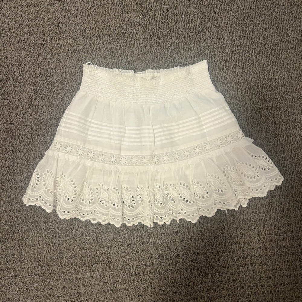 LoveShackFancy White Mini Skirt DISCONTINUED